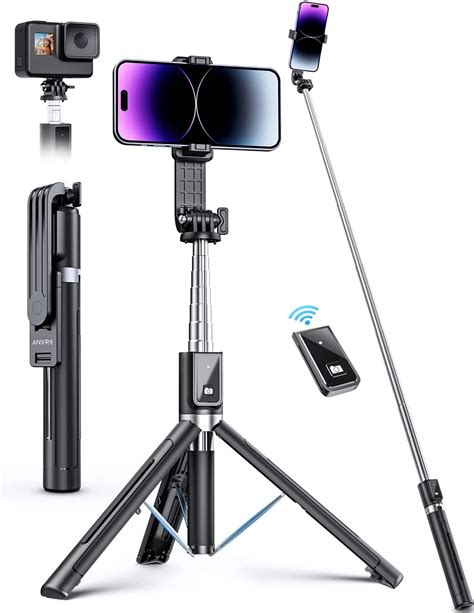 Anxre Selfie Stick Tripod With Remote Portable Travel Selfie Stick