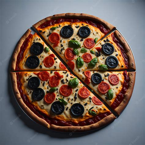 Premium Photo Mix Pizza Chicken Tomato Bell Pepper Olives