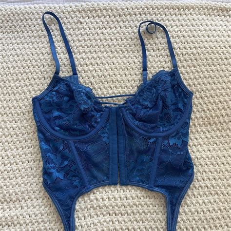 The Absolute Cutest Blue Glassons Corset Top Womens Depop