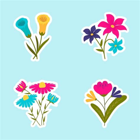 Premium Vector Collection Of Flower Stickers