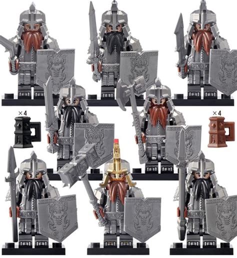 Dain Ironfoot Army Lord Of The Rings Hobbit Dwarf Warriors Minifigures Compatible Lego Minifigs Set