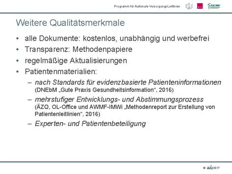 Programm Fr Nationale Versorgungs Leitlinien Nationale Versorgungs