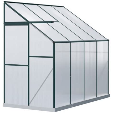 8 X 4 X 7 Walk In Lean To Greenhouse Kit Polycarbonate Door Vent Green 1 Unit Fred Meyer