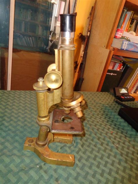 Vintage Bausch And Lomb Optical Co Brass Microscope Antique Price