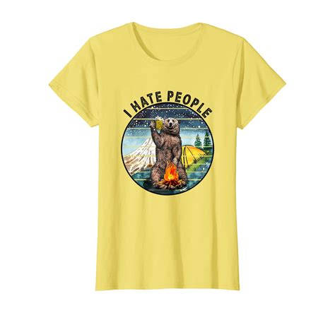 Retro Vintage Bear Camping I Hate People Funny Ts Idea T Shirt