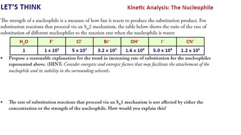 Solved The strength of a nucleophile is a measure of how | Chegg.com