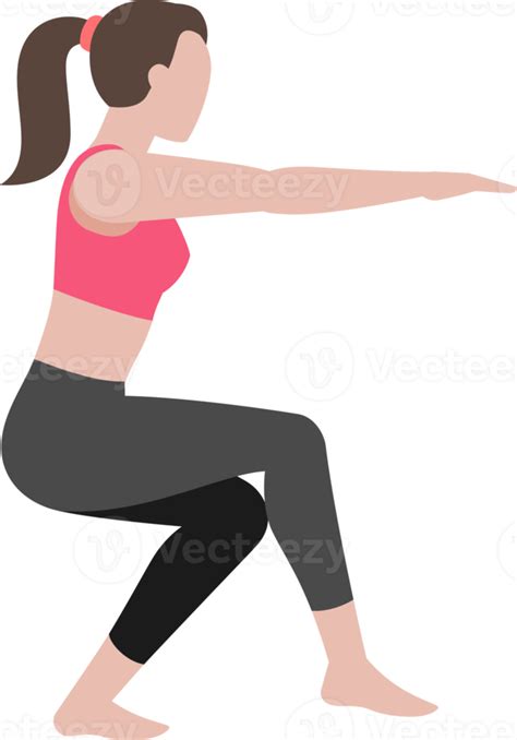 Woman Exercises Flat Color 18923411 Png