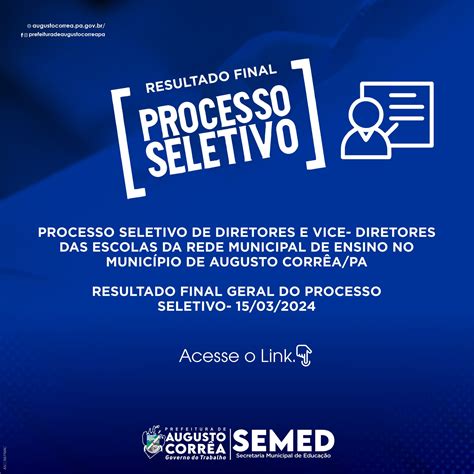 Resultado Final Processo Seletivo Prefeitura Municipal De Augusto