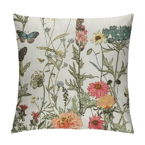 Creowell Spring Summer Pillow Covers Sage Green Leaves Plant Couch