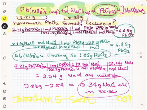 SOLVED:To form the precipitate PbCl2, 2.88 g of NaCl and 7.21 g of Pb(NO3)2 are mixed in ...