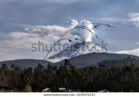 Cotopaxi Eruption Immense Column Steam Rises Stock Photo