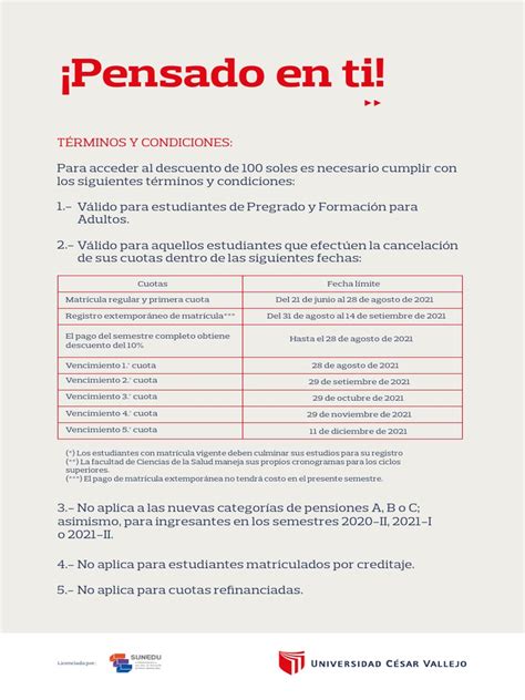 TÉrminos Y Condiciones CampaÑa Descuento Pago Puntual 2021 2 Pregado