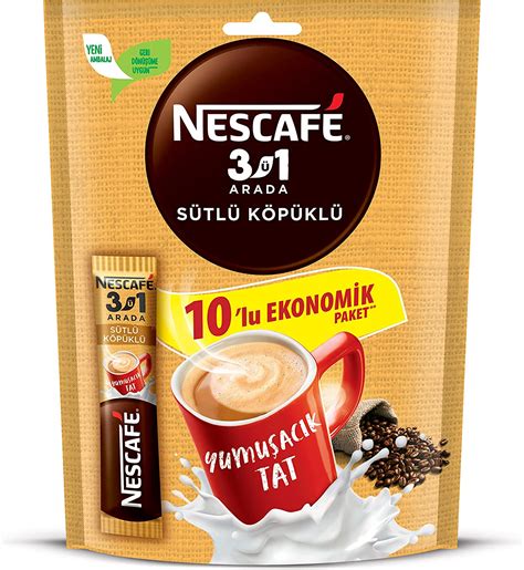 Nescafe 3 ü 1 Arada Sütlü Köpüklü Çözünebilir Kahve Karışımı 10 lu