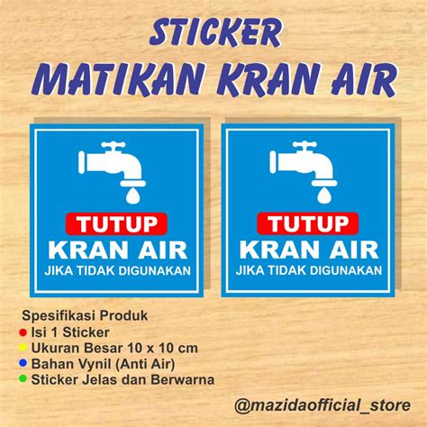 Jual Sticker Matikan Kran Tutup Keran Air Hemat Air Ukuran Besar Anti