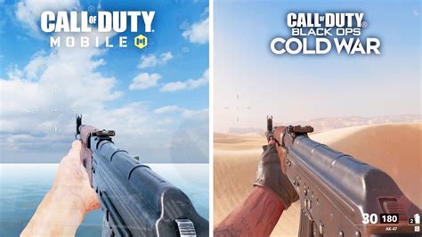 Call Of Duty Mobile Vs Call Of Duty Black Ops Cold War Weapon Sound And Animation Comparison