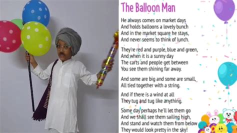 The Balloon Man By Rose Fyleman English Poem For Kidspoem Recitation