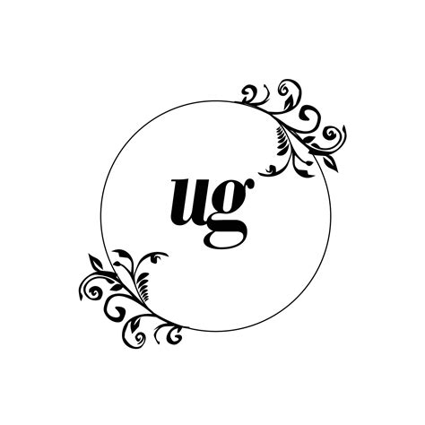 Initial Ug Logo Monogram Letter Feminine Elegance Vector Art