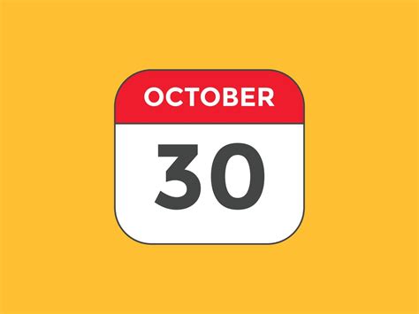 october 30 calendar reminder. 30th october daily calendar icon template. Calendar 30th october ...