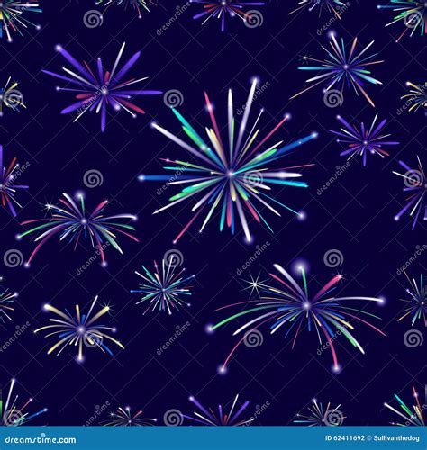 Fireworks Seamless Pattern Stock Illustration Illustration Of