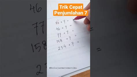 Trik Cepat Penjumlahan 7 YouTube