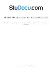 Cs 300 3 3 Milestone Vector Data Structure Pseudocode Pdf LOMoARcPSD