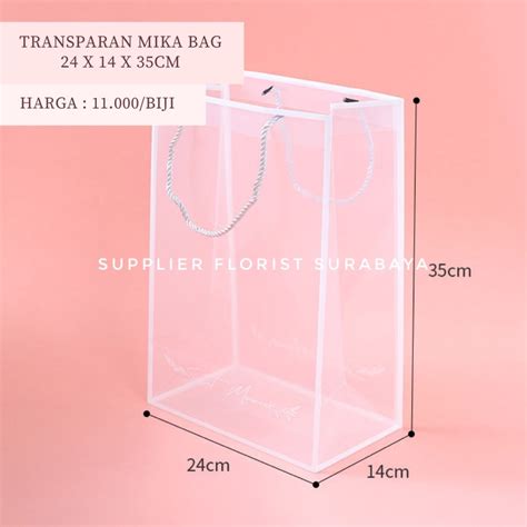 Jual TRANSPARAN MIKA BAG TRANSPARANT TEMBUS PANDANG HANDBAG PAPERBAG