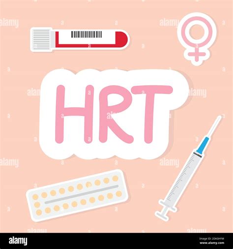 Hrt Hormone Replacement Therapy Acronym Concept Vector Illustration