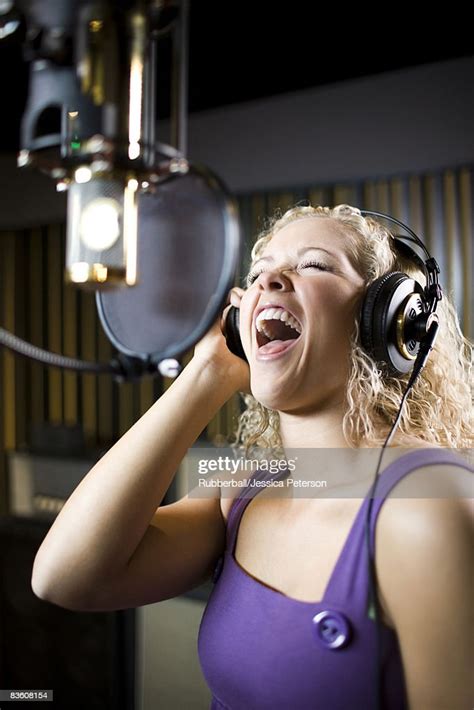 Singing In A Recording Studio High Res Stock Photo Getty Images