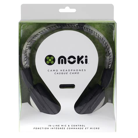 Moki Camo In Line Mic Headphones Grey