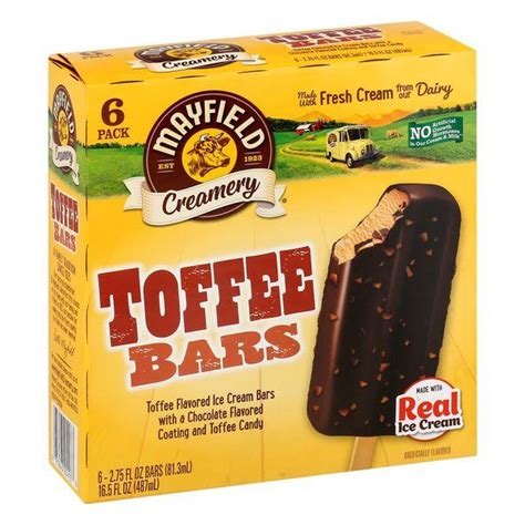 Mayfield Creamery Toffee Ice Cream Bars 6 Pack 2 75 Oz Bars Myrtle