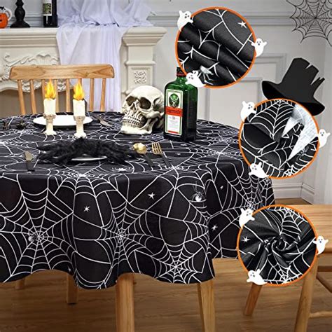 Caromio Halloween Tablecloth Spider Web Tablecloth Waterproof Wrinkle Resistant And Washable