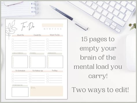 ADHD Brain Dump And To Do List Templates ADHD Productivity Planner