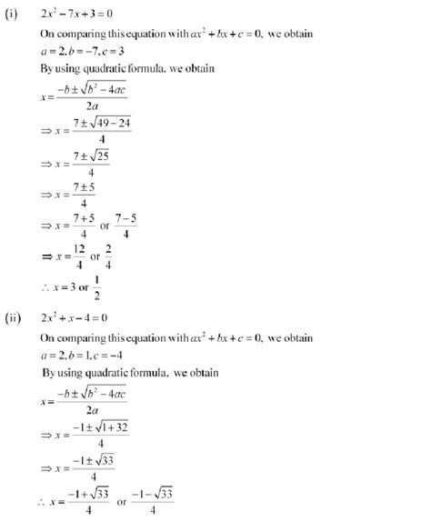 Ch 4 Quadratic Equations Maths Class 10 Ncert Solutions Download