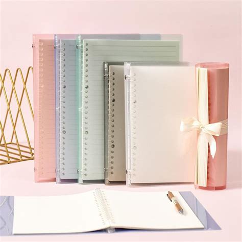 Cuaderno Recargable A5 Transparente Con 20 Anillos Agujeros Carpeta