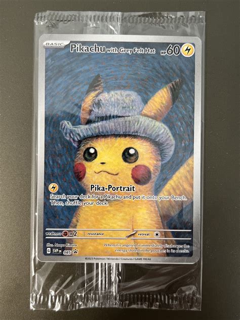 Mavin Pikachu With Grey Felt Hat 085 Promo Card Pokemon X Van Gogh