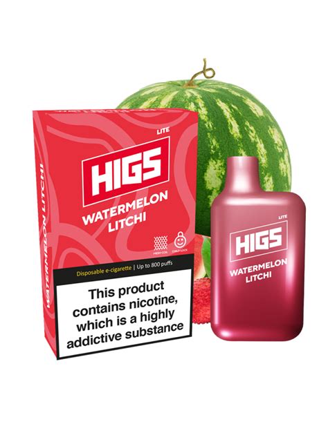 Higs Lite Watermelon Litchi Mesh Coil Mg Puffs Disposable Vape