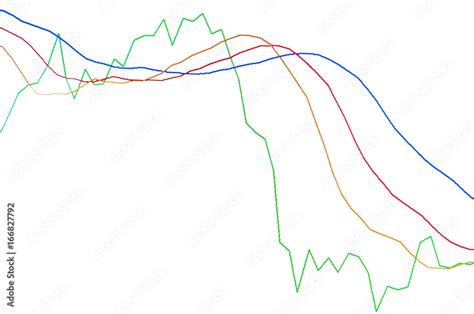 Graph of candle chart of stock market on white background on digital ...