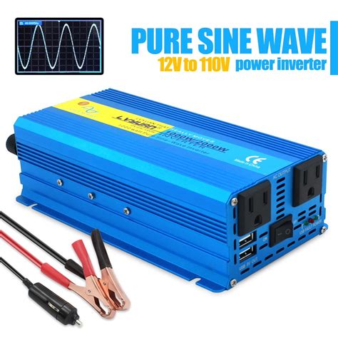 Yinleader 1000w Power Inverter 12v To 110v Dc To Ac Converter With 2 Usb And 2 Ac Plugs