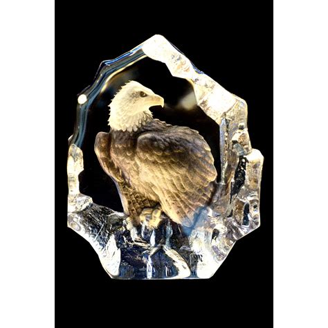 Bald Eagle Crystal Sculpture By Mats Jonasson Maleras Sweden Etsy