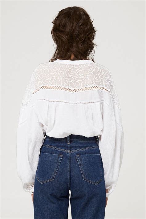 Pomand Re Lace Covered Cotton Shirt White Objet Trouv