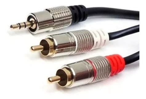 Cabo P2 Stereo Macho X 2 Rca Macho Profissional 5 0 Metros