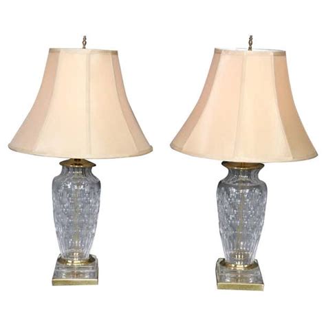 Pair Of Crystal And Brass Lamps Attributed To Waterford For Sale At 1stdibs Discontinued