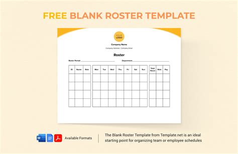 Free Roster with Pictures Template - Download in Word, Google Docs, PDF ...