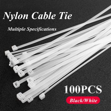 Nylon Cable Self Locking Plastic Wire Zip Ties 100pcs Set Fastening Tie