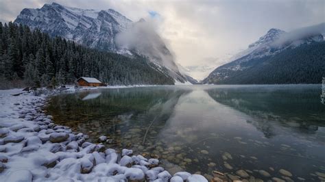 Edycja Tapety Zima Nad Jeziorem Lake Louise W Kanadzie