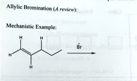 SOLVED: Allylic Bromination review): Mechanistic Example: Br