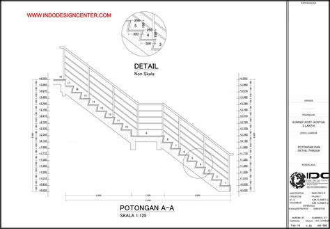 060 Potongan Dan Detail Tangga Autocad Dwg Yogyakarta Jakarta