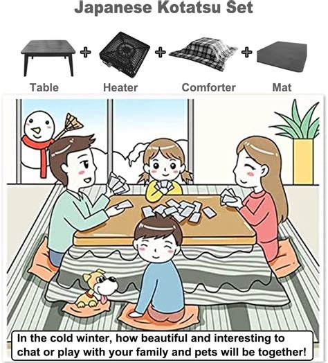 Buy Teszon Japanese Kotatsu Table Set With Heater And Blanket Mat