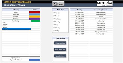 WBS Gantt Chart Excel Template Easy Project Management Project Planner ...