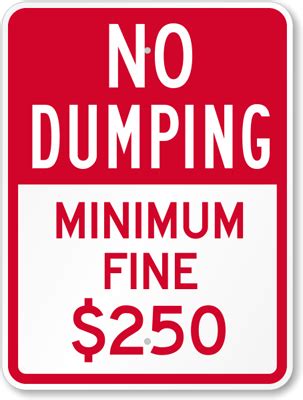 No Dumping Fine Signs